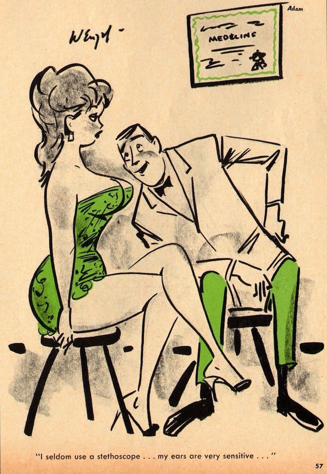 Vintage Cartoon Porn Magazines - Saucy cartoon jokes in vintage adult girlie magazines - Flashbak