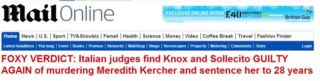 foxy She Devil Amanda Knox Murdered Like Eichmann: Third Time Lucky For Meredith Kercher