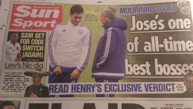 Jose Mourinho back pages