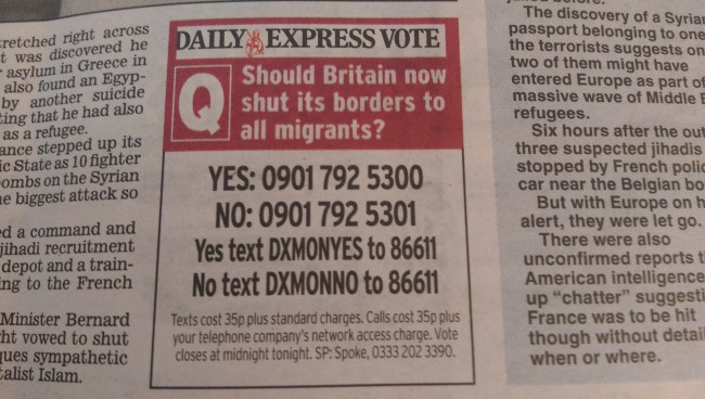daily express mirgrants
