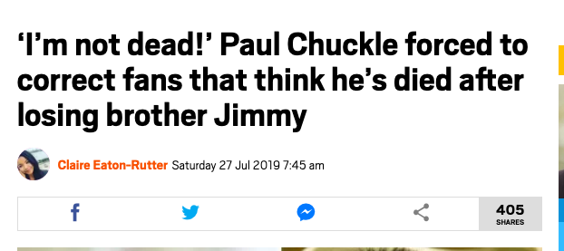 Chuckle Brothers dead