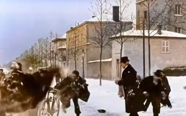Snowball Fight (1896) - Louis Lumière Colorised 
